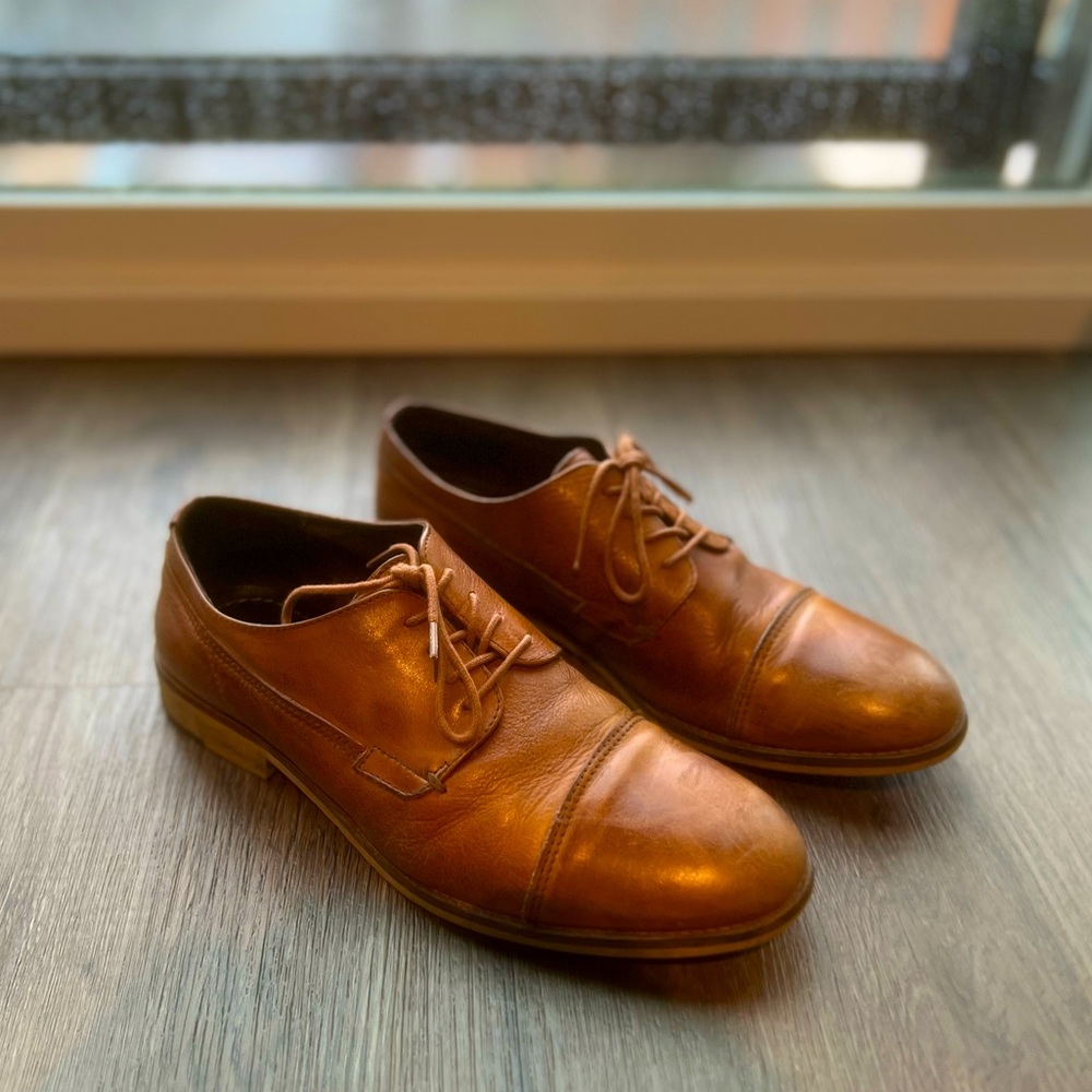 Mens ALDO brown leather dress shoes